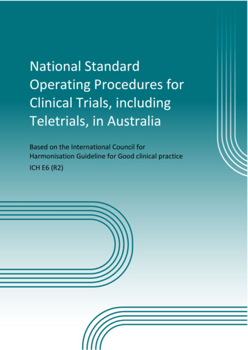 National Standard Operating Procedures For Clinical Trials .