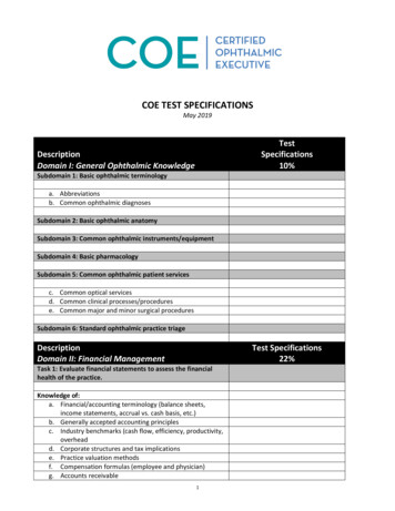 COE TEST SPECIFICATIONS - ASOA