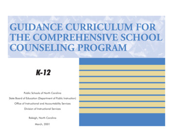 GUIDANCE CURRICULUM FOR THE COMPREHENSIVE 