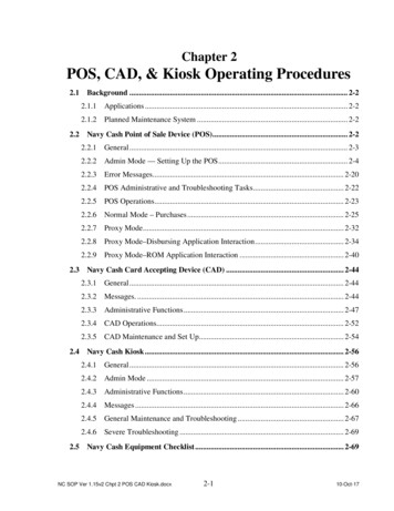 Chapter 2 POS, CAD, & Kiosk Operating Procedures