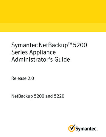 Symantec NetBackup 5200 Series Appliance Administrator's .