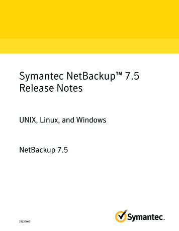 Symantec NetBackup Release Notes - Fu-berlin.de