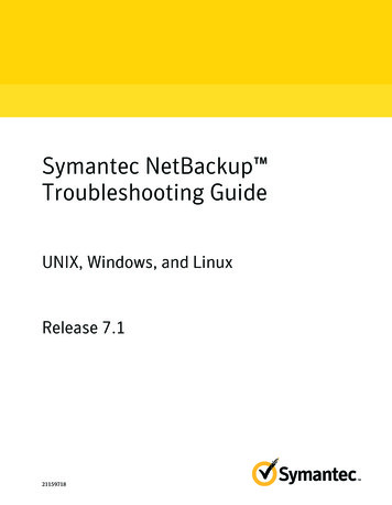 Symantec NetBackup Troubleshooting Guide