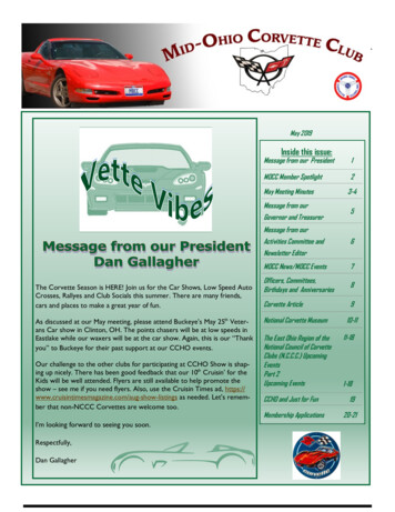 Inside This Issue - Mid-Ohio Corvette Club