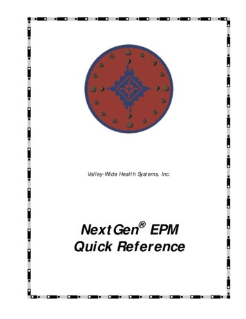 NextGen EPM Quick Reference - What Matters