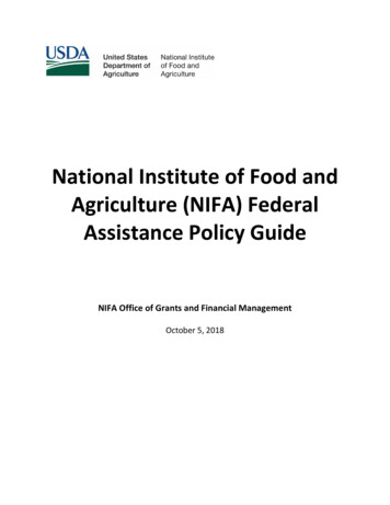National Institute Of Food And . - Stg15.umes.edu