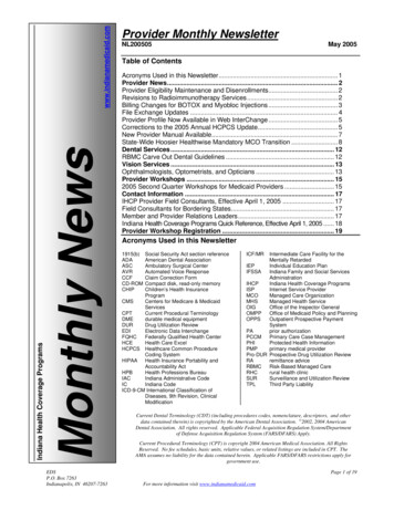 NL200505 - May 2005 Provider Newsletter