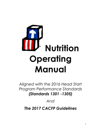 Nutrition Operating Manual