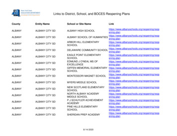 Links To District, School, And BOCES Reopening Plans