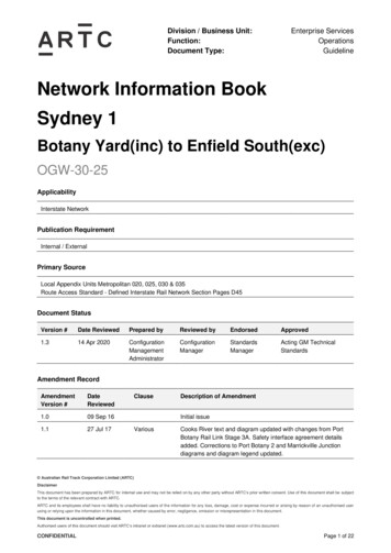 Network Information Book Sydney 1 - ARTC