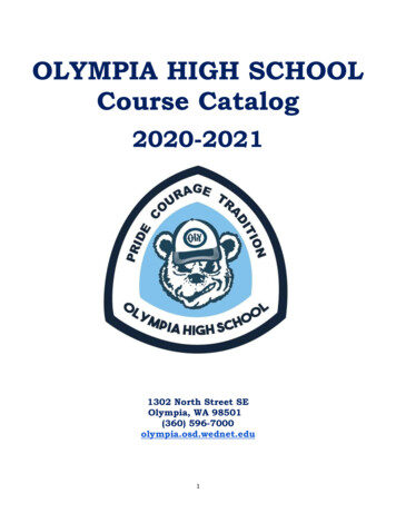 OLYMPIA HIGH SCHOOL Course Catalog