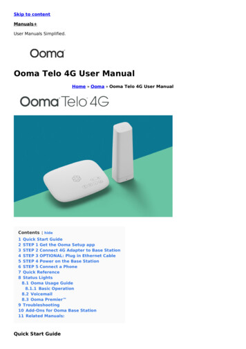 Ooma Telo 4G User Manual - Manuals 