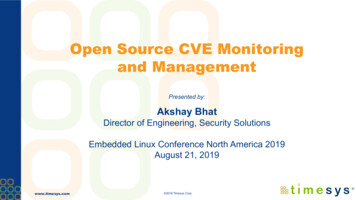 Open Source CVE Monitoring And Management