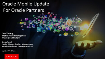 Oracle Mobile Update For Oracle Partners