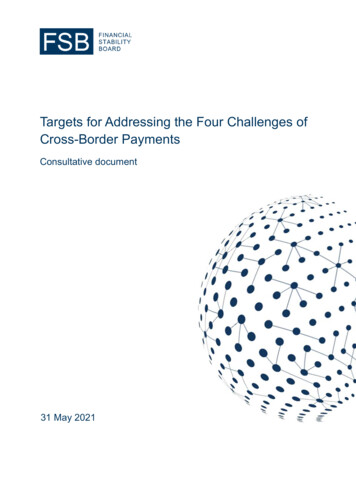 Targets For Addressing The Four Challenges Of Cross-Border .