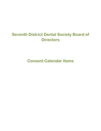 Seventh District Dental Society Board Of Directors Consent .