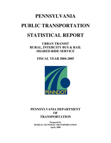 PENNSYLVANIA PUBLIC TRANSPORTATION STATISTICAL 