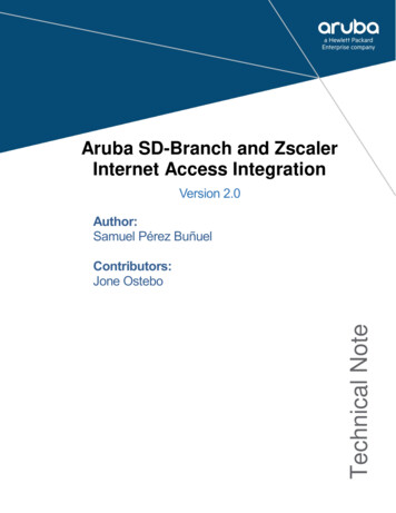 Aruba SD-Branch And Zscaler Internet Access Integration