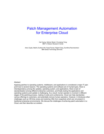Patch Management Automation For Enterprise Cloud