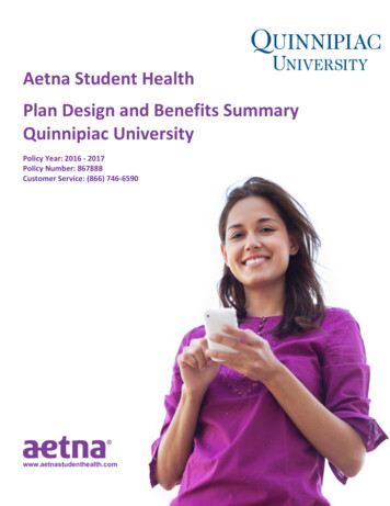 Aetna Student Health Plan Design And Benefits Summary .