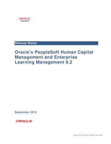 Oracle’s PeopleSoft Human Capital Management And .