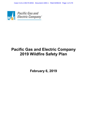 Pacific Gas And Electric Company 2019 Wildfire Safety Plan