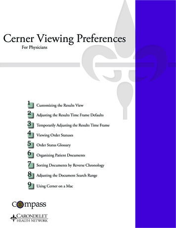 Cerner Viewing Preferences
