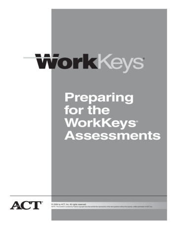 Preparing For The WorkKeys Assessments - Weebly