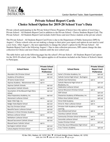 Private School Report Cards Choice School Option For 2019 .