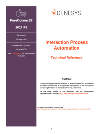 Interaction Process Automation Technical Reference - Genesys