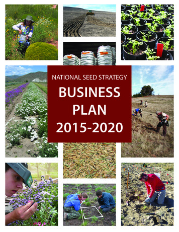 NATIONAL SEED STRATEGY BUSINESS PLAN 2015-2020