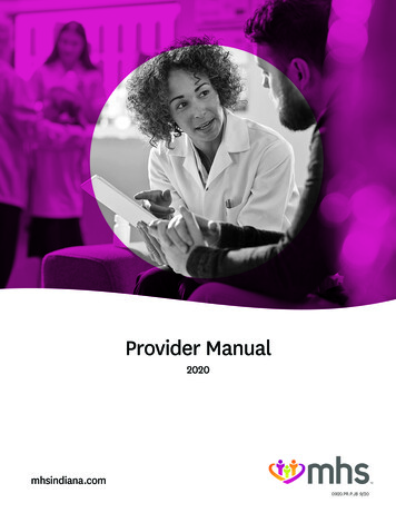 Provider Manual - MHS Indiana