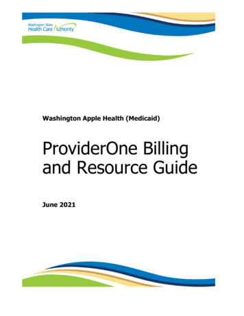 ProviderOne Billing And Resource Guide
