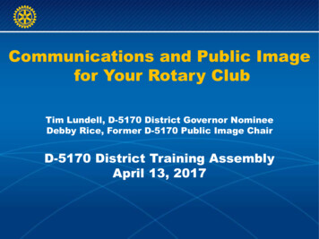 Communications And Public Image For Your Rotary Club
