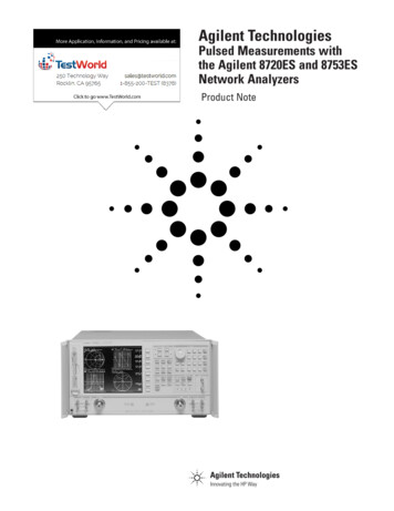 Pulsed Measurements With Agilent 8753ES 8720ES Network .