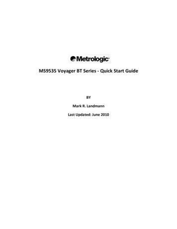 MS9535 Voyager BT Series - Quick Start Guide