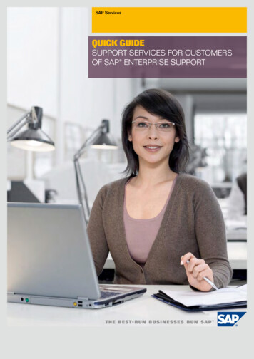 Quick Guide: Support Services For Customers Of SAP .