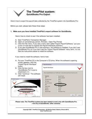 QuickBooks Pro Export - TimePilot