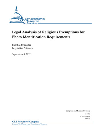 Legal Analysis Of Religious Exemptions For Photo .