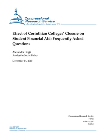 Effect Of Corinthian Colleges' Closure On Student .