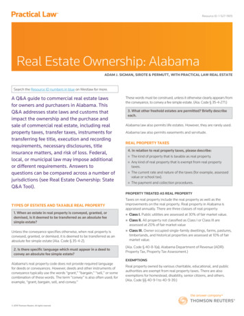 Real Estate Ownership: Alabama - Sirote