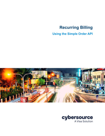 Title Page Recurring Billing - CyberSource