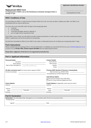 Replacement MSIC Form (Issuing Body Use Only)