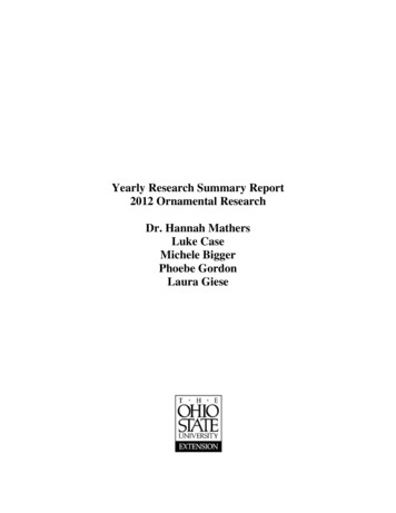 Yearly Research Summary Report 2012 Ornamental Research 