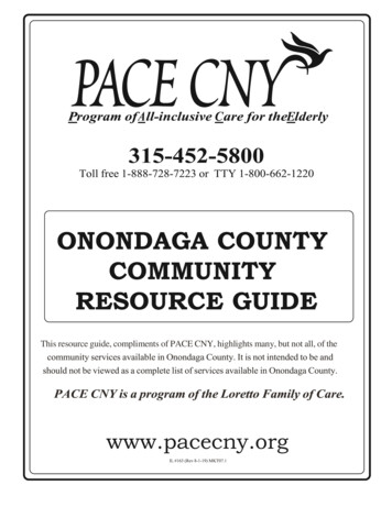 ONONDAGA COUNTY COMMUNITY RESOURCE GUIDE