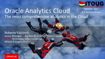 Oracle Analytics Cloud TechDay 2017 - ITOUG