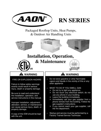 Packaged Rooftop Units, Heat Pumps, & Outdoor Air . - AAON