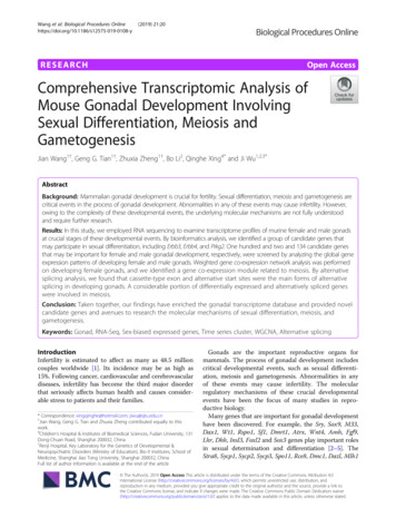 Comprehensive Transcriptomic Analysis Of Mouse Gonadal .