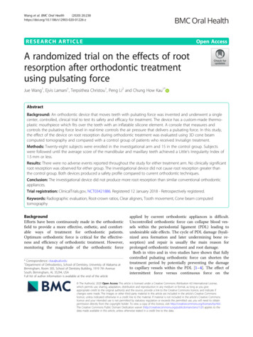 A Randomized Trial On The Effects Of Root Resorption After .