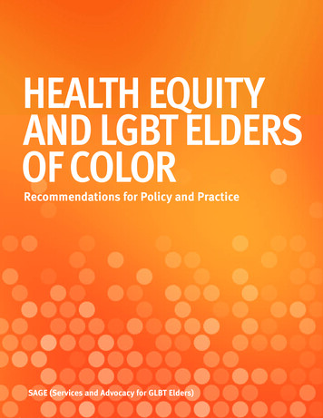 HEALTH EQUITY AND LGBT ELDERS OF COLOR